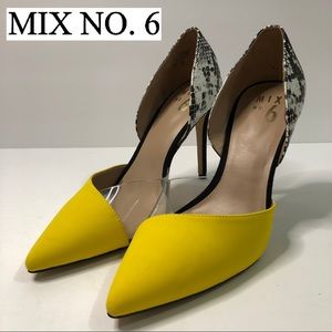 Women’s Snake Print with Yellow Toe Heels